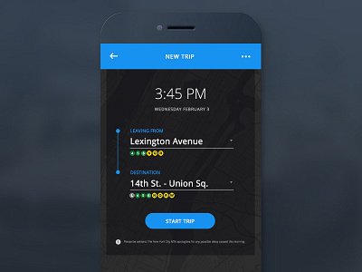 Subway App | Concept app clean login map mobile nyc planner prompt subway trip ui ux