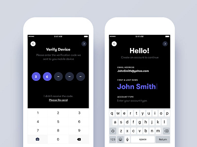Verification & Create Account | Concept app clean design form iphone login minimal sign in sign up ui utility ux