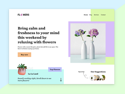 Pastel Color Hero UI Design color schemes design figma flower hero section flower landing page hero section pastel color product design ui ui design user interface design uxui design visual design web design