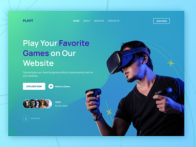 Mesh Gradient - Gaming Landing Page design figma gaming landing page lineargradient meshgradient product design ui ui design uxui design viusal design web design website design