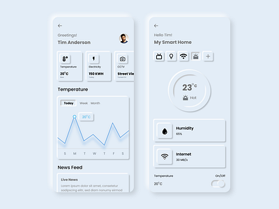 Neumorphism SoftUI - Smart Home App