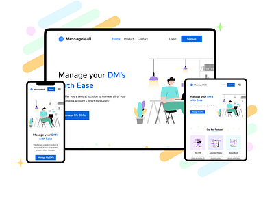 MessageMail - Responsive Web Design design figma landing page messagemail product design responsive design ui ui design uxui design visual design web design