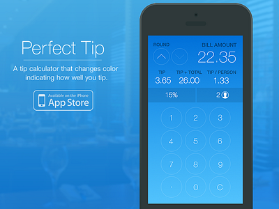 Tip Calculator app app design blue gradient ios tip calculator