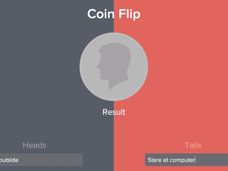 Coin Flip app coin flip flat ui game simple two colors