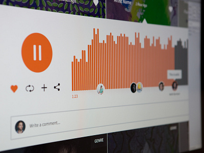 SoundCloud Player Redesign music player orange social soundcloud ui ux