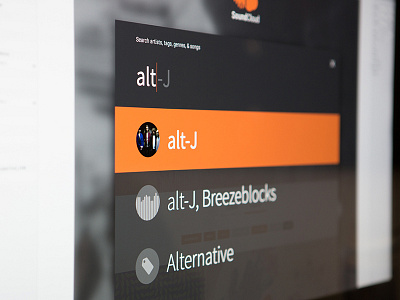 SoundCloud Search full screen music orange search soundcloud ui