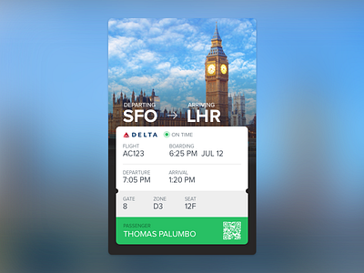 Boarding Pass boarding pass card card design card style interface mobile mobile design ui