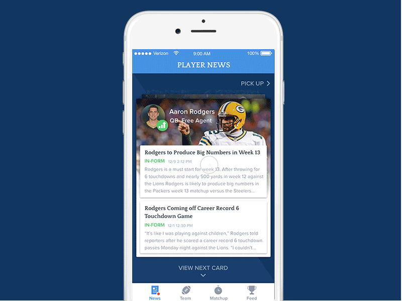 Fantasy Football App Feed