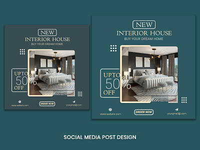 Interior house banner design website header template