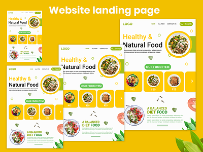 Food website landing page adobe xd android app app design branding graphic design landing page ui uiux web design web page website design