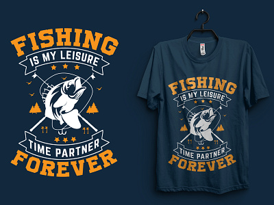 Fishing Typography & Vintage T-Shirt Design clothing cotton design fabric fishing t shirt fishing trip graphic grunge lettering motto quality retro style t shirt textile typographic typography vector vintage wear