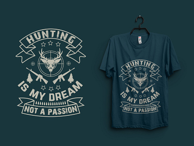 Hunting T-shirt Design badge cloth clothes cotton creative element fashion graphic hunting t shirt illustration motto quality style t shirt t shirt design tee shirt textile typography vintage wear