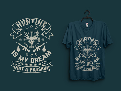 Hunting T-shirt Design badge cloth clothes cotton creative element fashion graphic hunting t shirt illustration motto quality style t shirt t shirt design tee shirt textile typography vintage wear