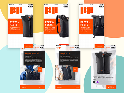 F&F urban backpack popup store app branding clean color commercial cosmetic design flat graphic interface logo minimal portfolio prototype typography ui ux