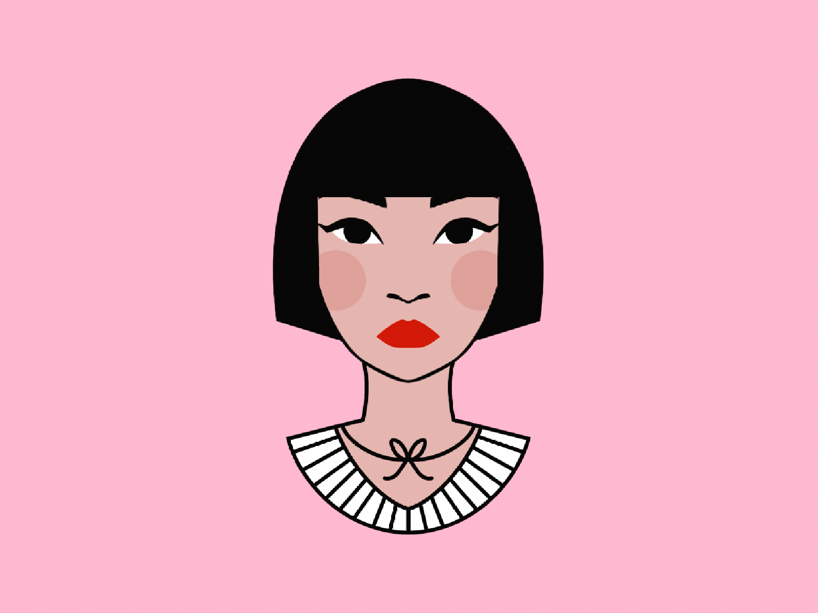 meh..🤭 animated animation art deco bangs calligraphy chic cute design gif girl graphic design illustration lettering meh motion graphics nature procreate summer vector woman