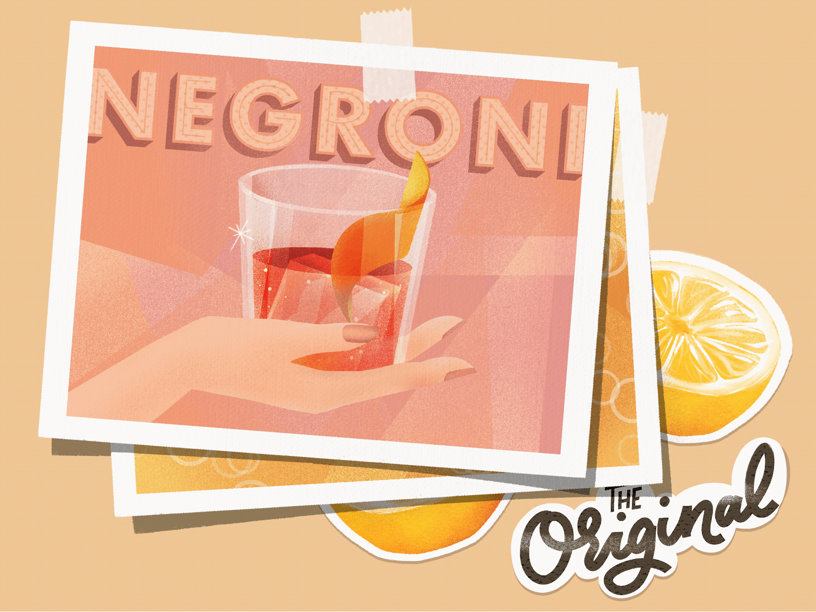 Negroni 🍊 animated animation beach branding character animation chic design drink gif graphic design holiday illustration lettering logo memories motion graphics negroni procreate summer vector