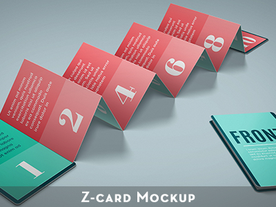 Z-Card 10 panels Mock-up business business card c fold design fold mock up mockup perspective portfolio presentation realistic smart object