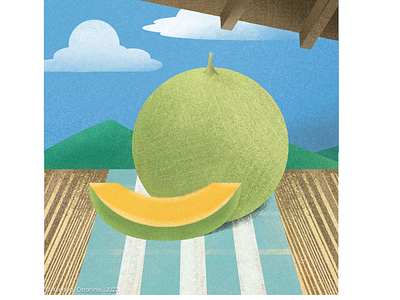 Yubari Melon || Illustration art artwork behance design fruit illustration melon