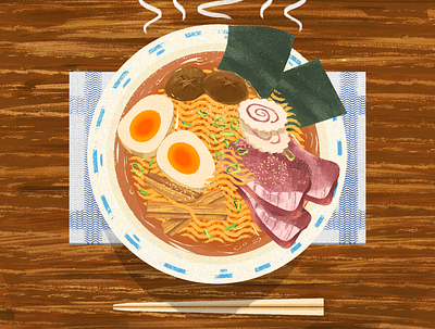 Ramen || Illustration art artwork behance design food graphic design illustration ramen