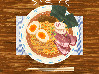 Ramen || Illustration art artwork behance design food graphic design illustration ramen