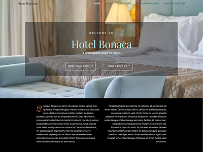 Landing page Webpage Hotel Bonaca