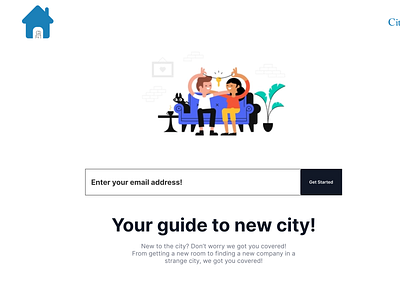 Landing Page beg beginner beginnerfriendly beginnerui branding card citybuddy dailyui design illustration landingpage logo ui