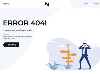 Error 404 landing page (#DailyUI) beginner beginnerfriendly beginnerui dailyui design error error404 homepage landing landingpage ui