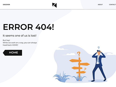 Error 404 landing page (#DailyUI) beginner beginnerfriendly beginnerui dailyui design error error404 homepage landing landingpage ui