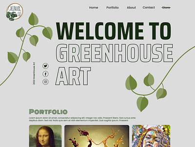 Greenhouse Art portfolio UI/UX animation figma illustration photoshop ui