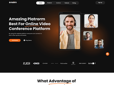 Onairn Landing page design figma illustration logo photoshop ui