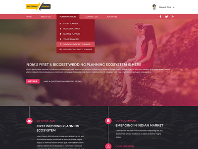 Concept idea for wedding web portal branding design ui ux