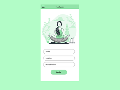 Login page for meditation app