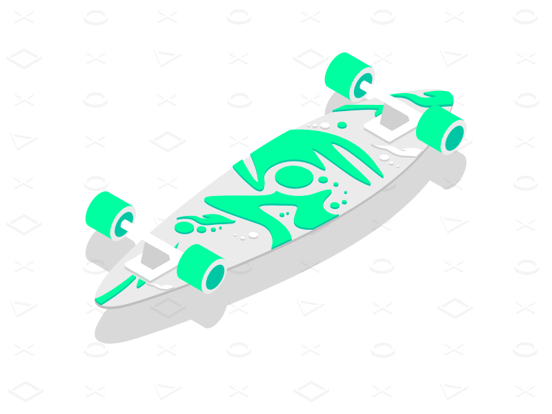 Floating Skateboard animation debut floating gif illustration skateboard svg ui design