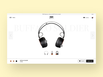 Marley headphones product page concept