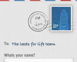 Leeds for Life contact form contact form stamp