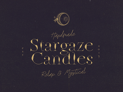 Stargaze Candles Logo brand branding design font gold icon illustration inspiration logo minimal moon mystic script typeface typography