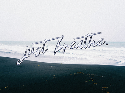 Just breathe. chrome design font ink inspiration lettering metallic metallic ink script script font type typography