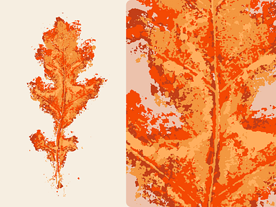 Stamped Leaf Print autumn color color palette design fall fineart handmade ink inspiration leaf natural stamp