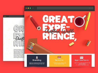 Great Expreience, Crafted Well app behance branding interface logo typography ui ux web