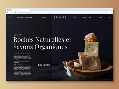 Beauté Brand Web Page Design brand chrome cosmetic design inspiration mockup page typography ui ux web website