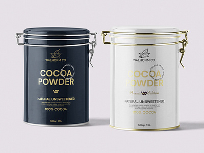 Cocoa Powder Package brand branding cocoa design font inspiration label logo logos mockup package powder typography