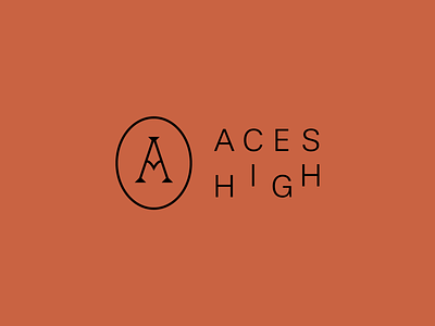 Aces High Logo ace aces brand branding card design high icon logo magazine minimal red sans serif skateboard typography vector
