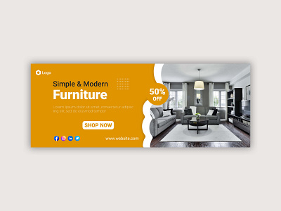 Simple & modern furniture social media facebook cover design