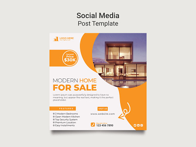 Real estate house instagram post and social media post template square template