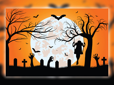 Horror Halloween Concept Vector Illustration. creepy