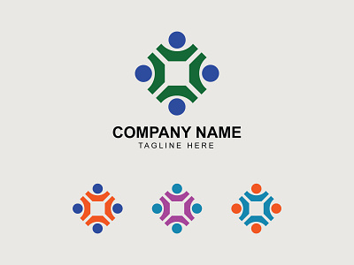 Abstract People Logo design template community