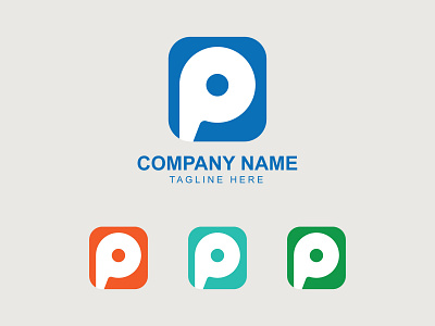 Minimalist P Letter logo design vector illustration background logo