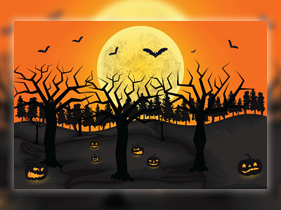 Halloween background pumpkin Halloween Concept Illustration