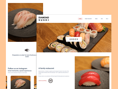 Diamond Sushi branding design illustration logo ui ux web app web design web development website