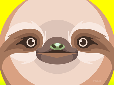 Sloth animal cute drawing happy illustration logo slack sloth